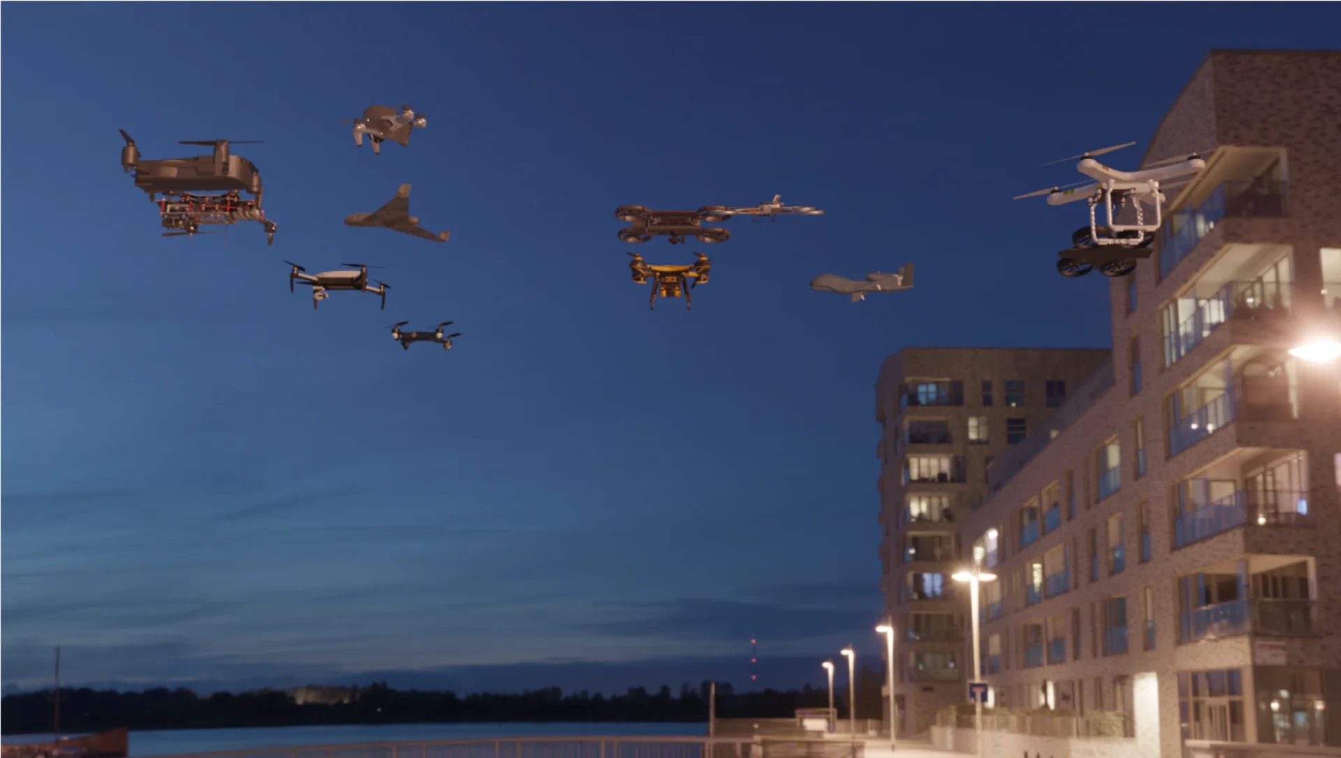 Sample: Nighttime Synthetic Drone Data for Infrared Sensor Training
