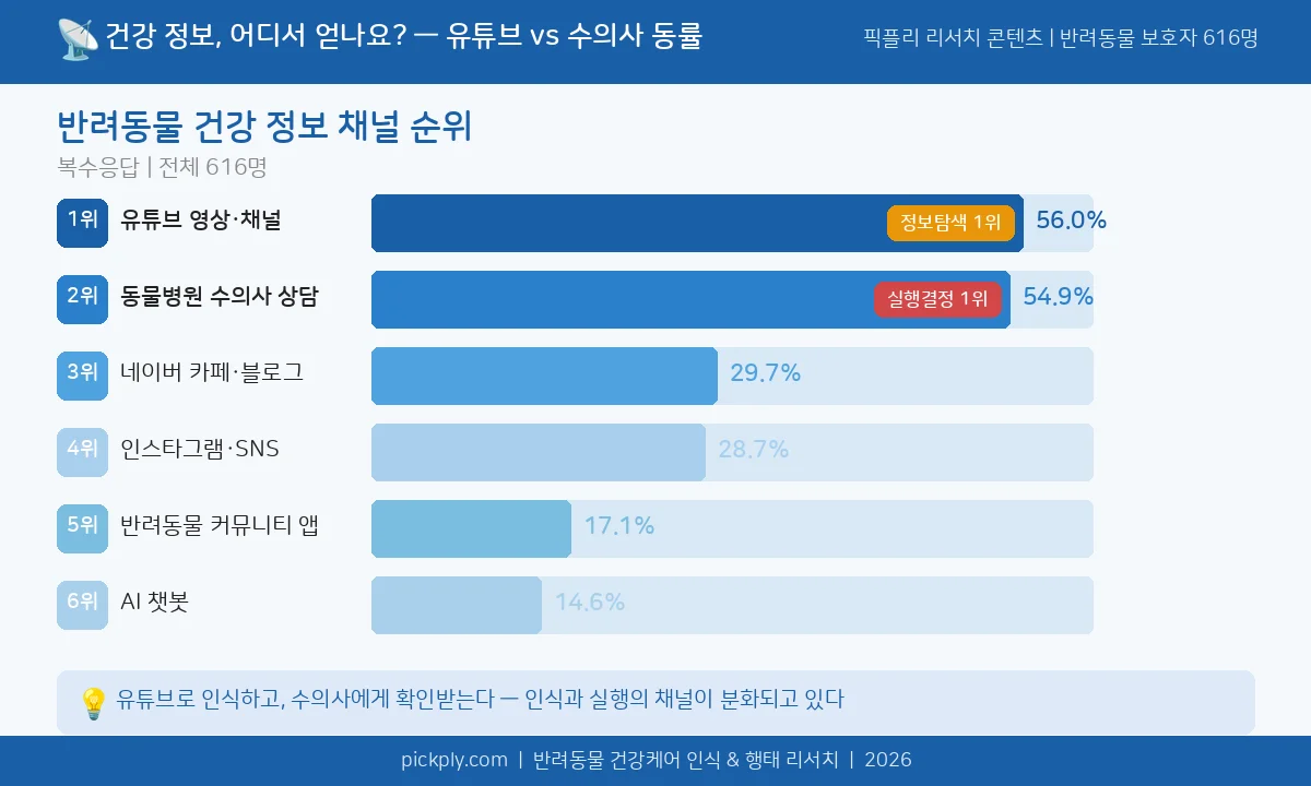 반려동물 건강 정보 채널 순위 데이터