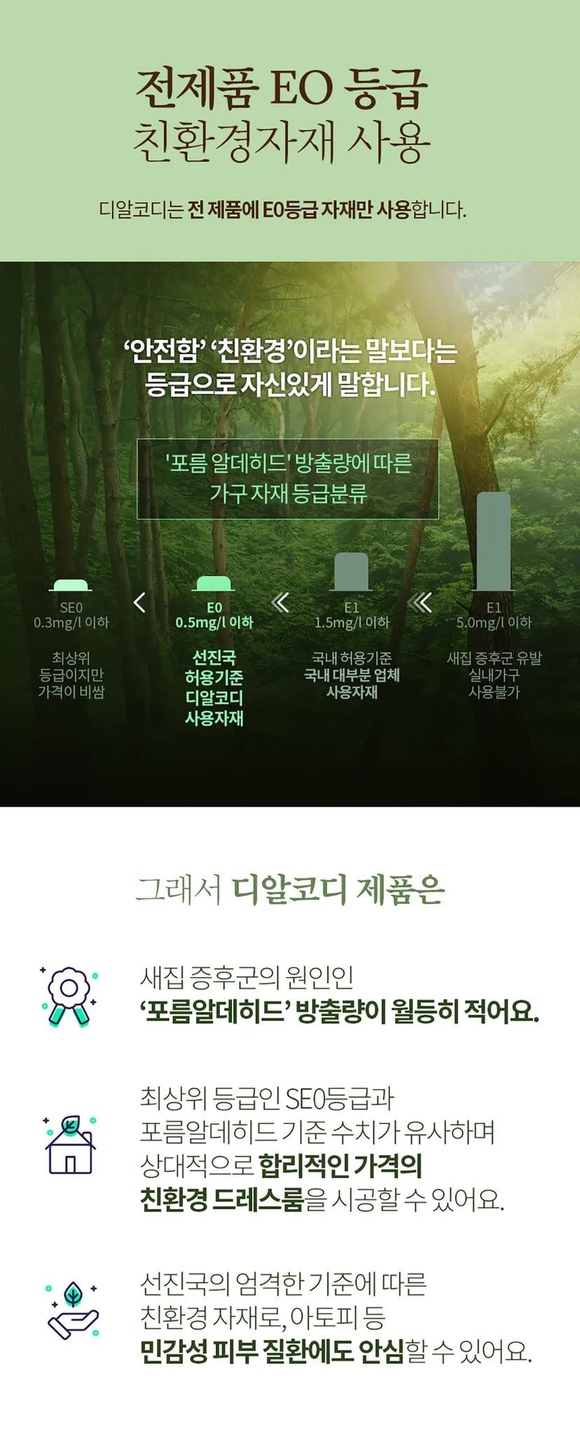 E0등급 자재와 행거봉 디테일