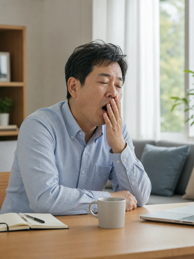 밤중 코골이와 호흡 정지가 수면단계별로 다르게 관찰되는 상황