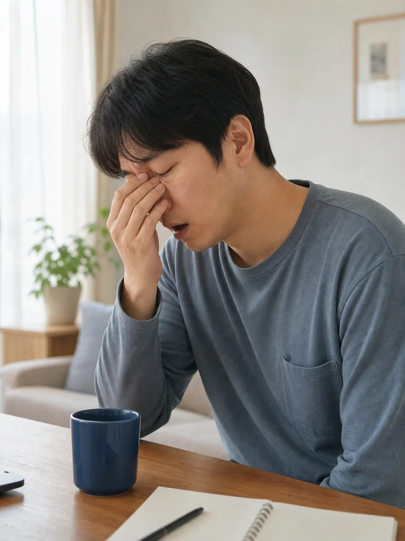 수면검사 보고서에서 ODI와 산소포화도 흐름을 확인하는 환자 상황
