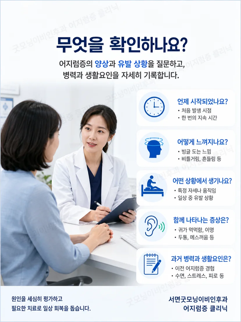 재발한 자세성 어지럼의 증상 흐름을 확인하는 진료 평가