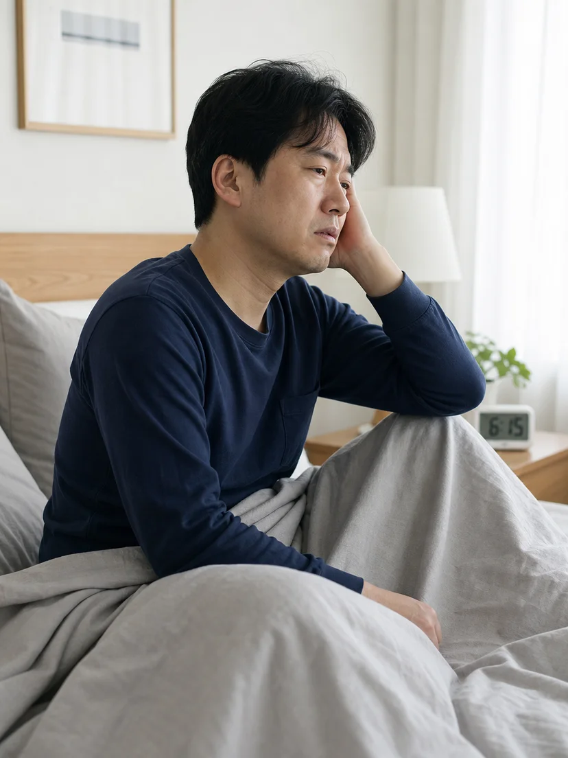 밤중에 깬 상황과 다시 잠드는 시간을 점검하는 수면 기록 예시