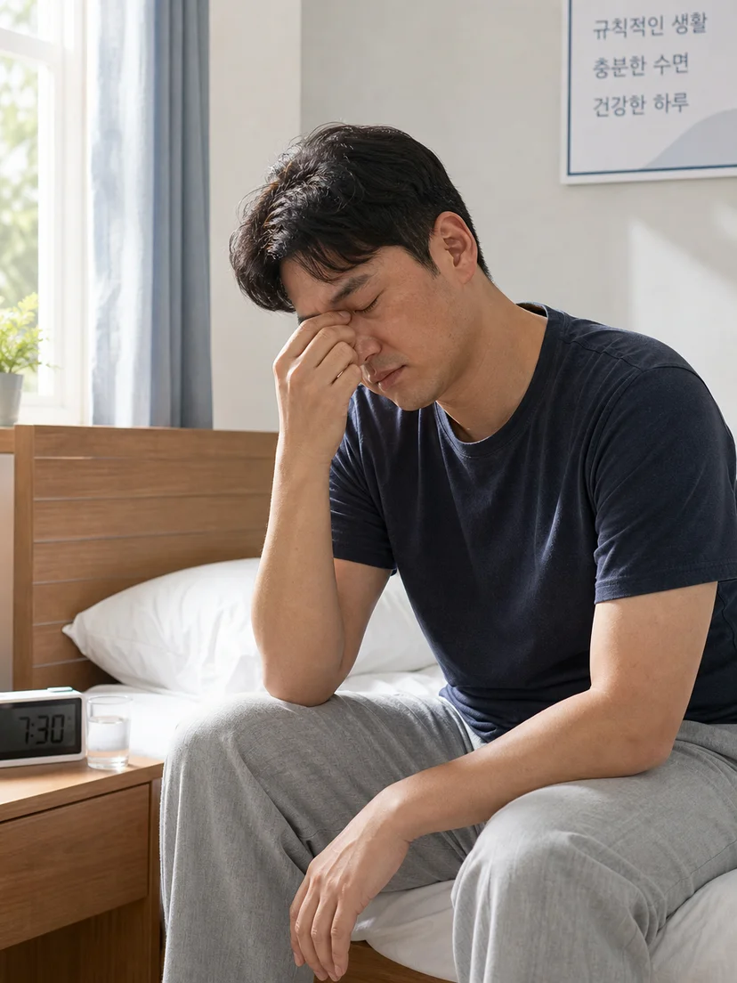 수면검사 결과지에서 최저 산소포화도 수치에 걱정하는 환자 상황
