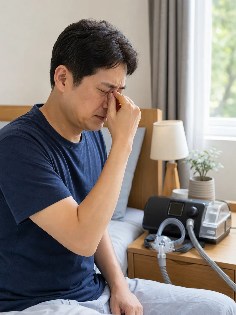 양압기 사용 중 코막힘과 입마름을 느끼는 실제 수면 상황