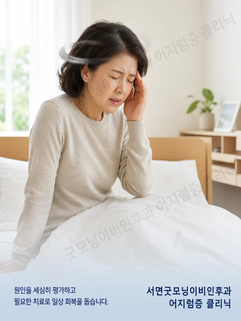 눕기와 돌아눕기 같은 자세에서 후반고리관 이석증 증상이 나타나는 상황