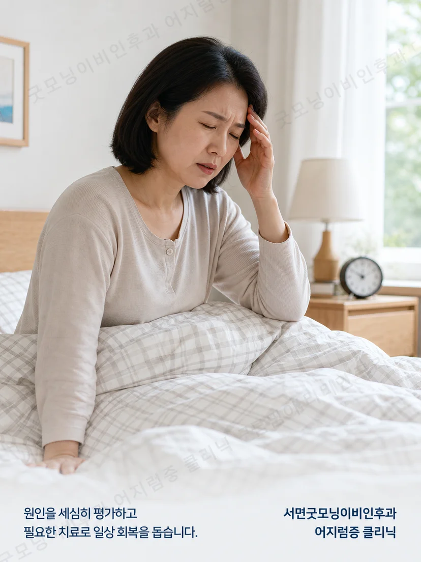 눕기와 돌아눕기에서 발생하는 짧은 자세성 어지럼 상황