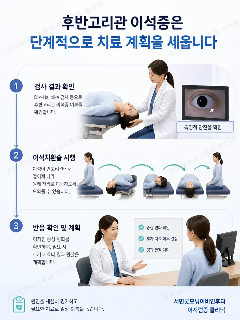 검사로 확인한 방향에 맞추어 이석치환술을 시행하는 기본 원리