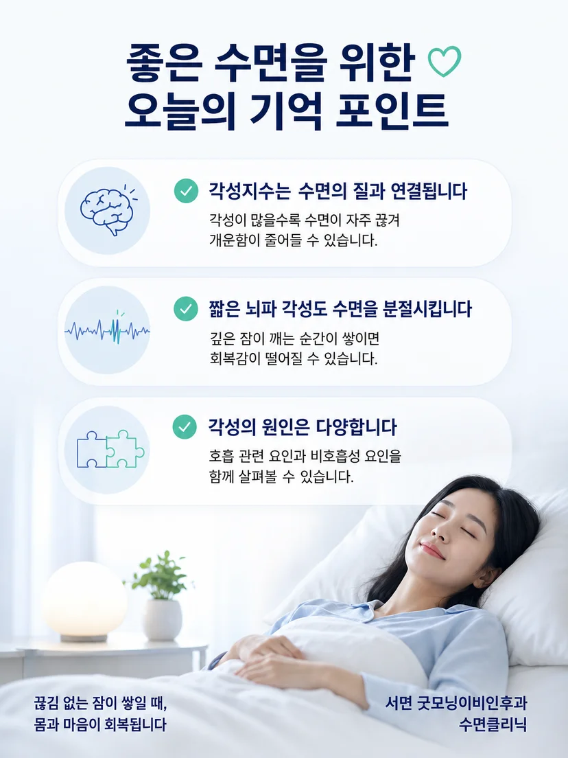 각성지수를 전체 수면 기록과 함께 이해하는 핵심 요약