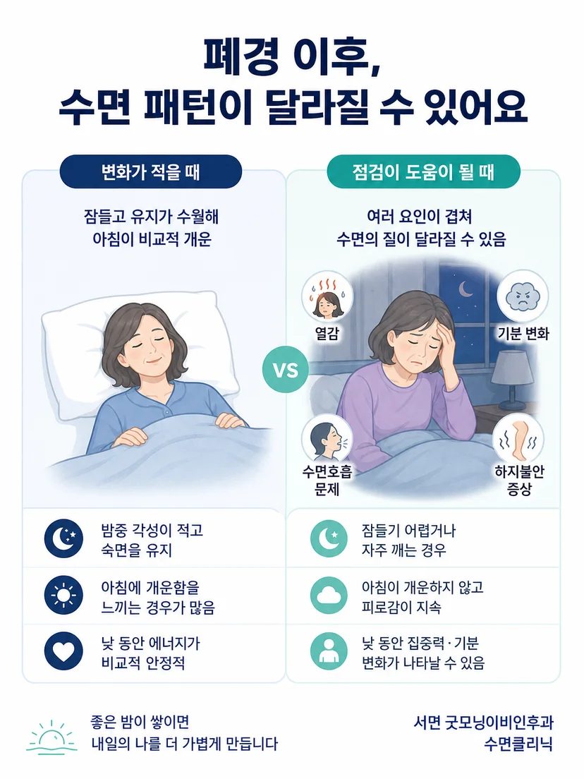 폐경 이후 수면 변화에서 살펴볼 주요 신호