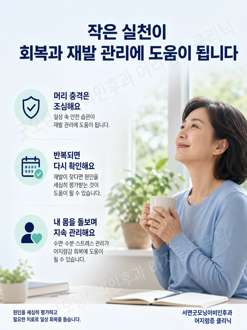 머리 충격 후 어지럼 기록과 안전한 생활 관리 요약