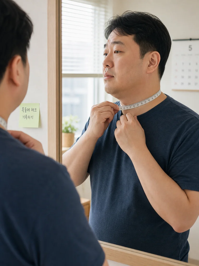 코골이와 수면 중 호흡 이상을 함께 관찰하는 환자 상황