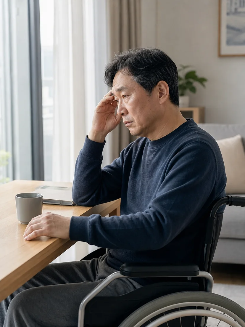 뇌졸중 환자의 야간 호흡과 주간 상태를 함께 관찰하는 이미지