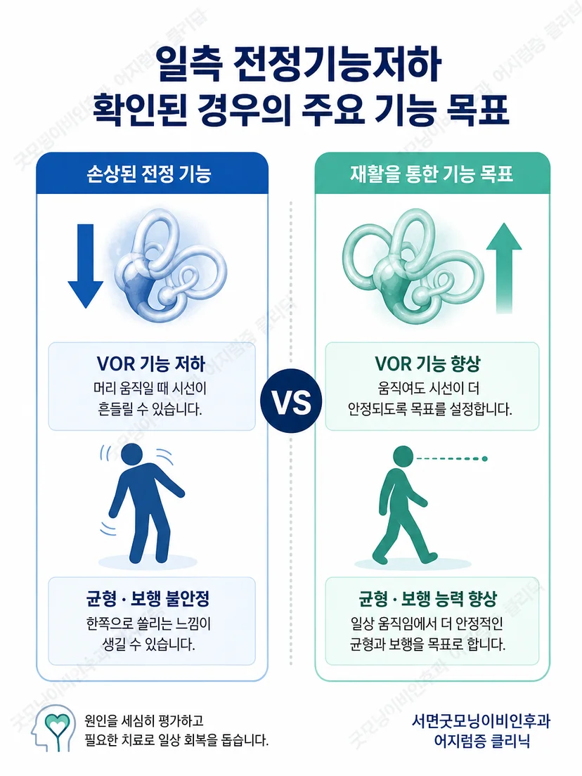 지속적인 보행 불안과 특정 자세의 짧은 회전감을 구분하는 기준