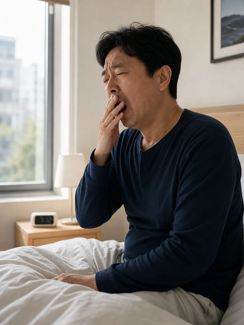 코골이와 수면 중 호흡 문제로 양압기 평가를 고민하는 상황