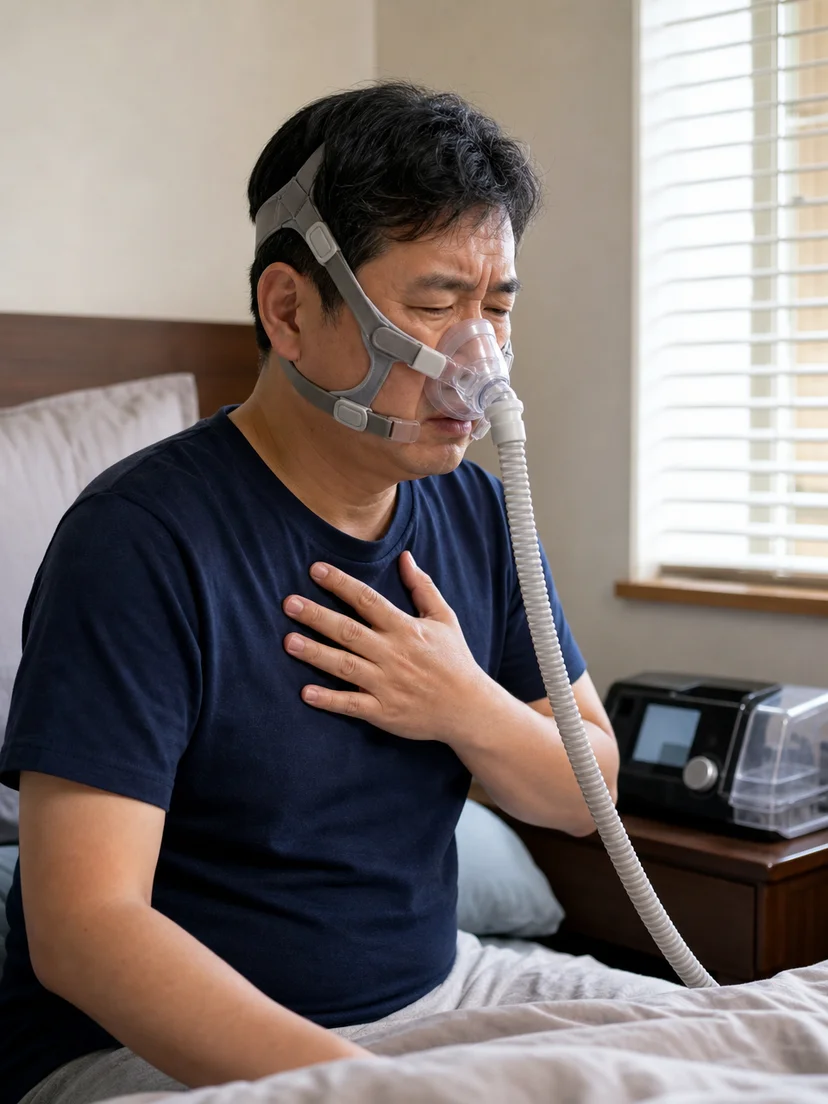 잠들기 전 양압기 호흡 불편을 느끼는 실제 사용 상황