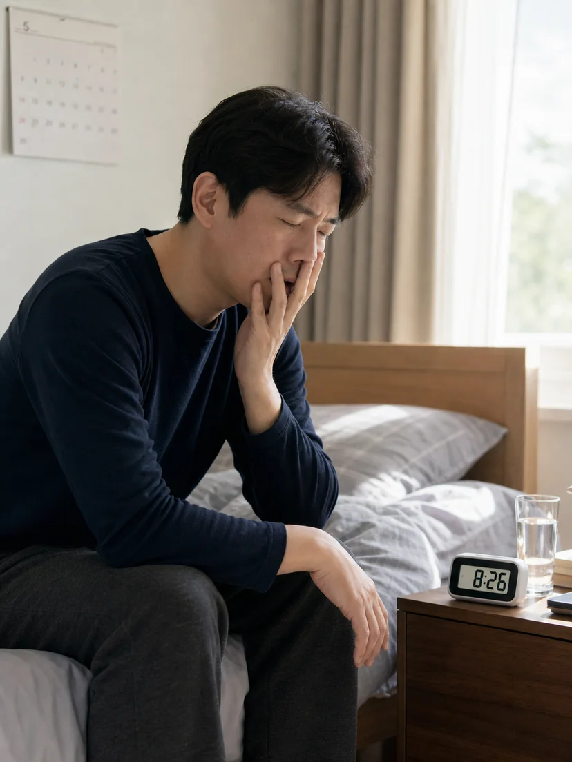 낯선 검사 환경과 평소 수면 상태가 잠드는 시간에 영향을 주는 모습