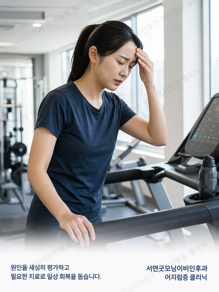 고개 움직임과 운동 중 나타날 수 있는 이석증 증상 상황
