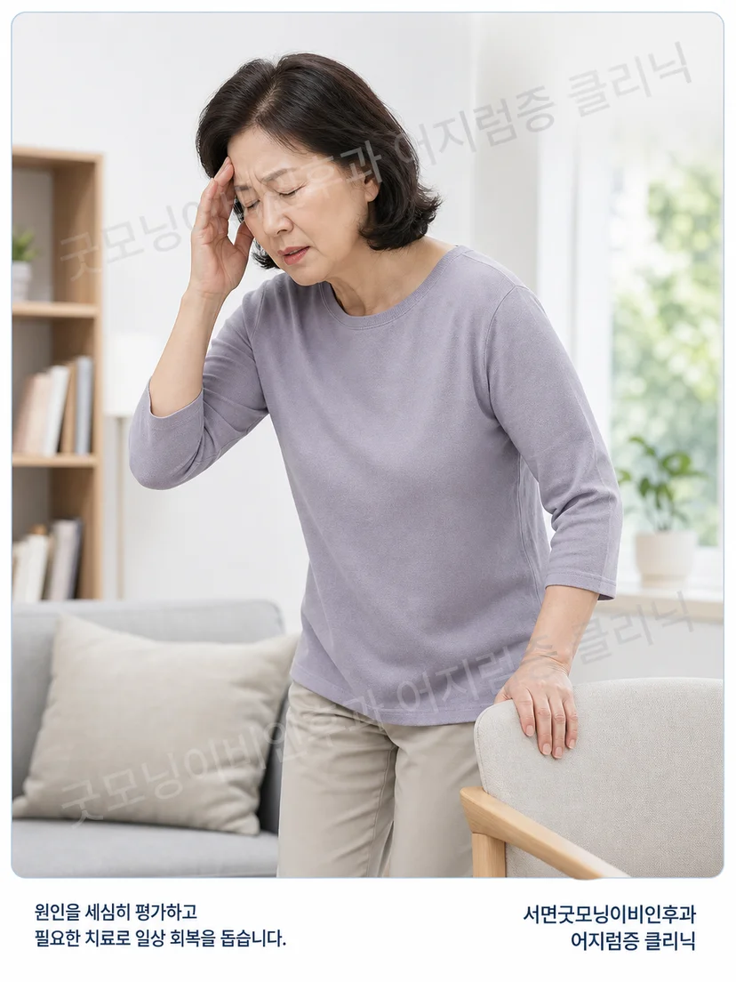 자세를 바꿀 때 어지럼이 반복되는 환자 상황