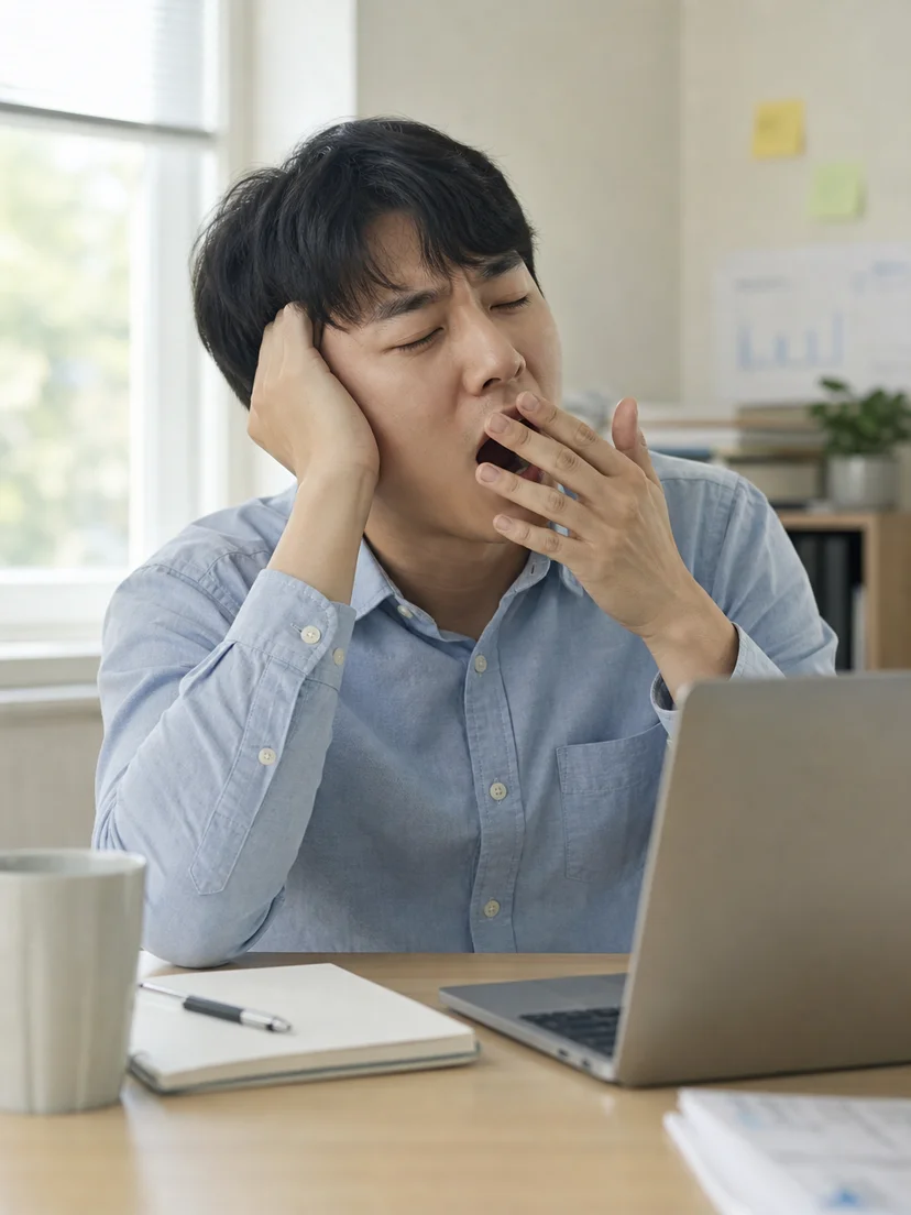 업무와 일상에서 나타나는 졸림과 실수 증가 상황