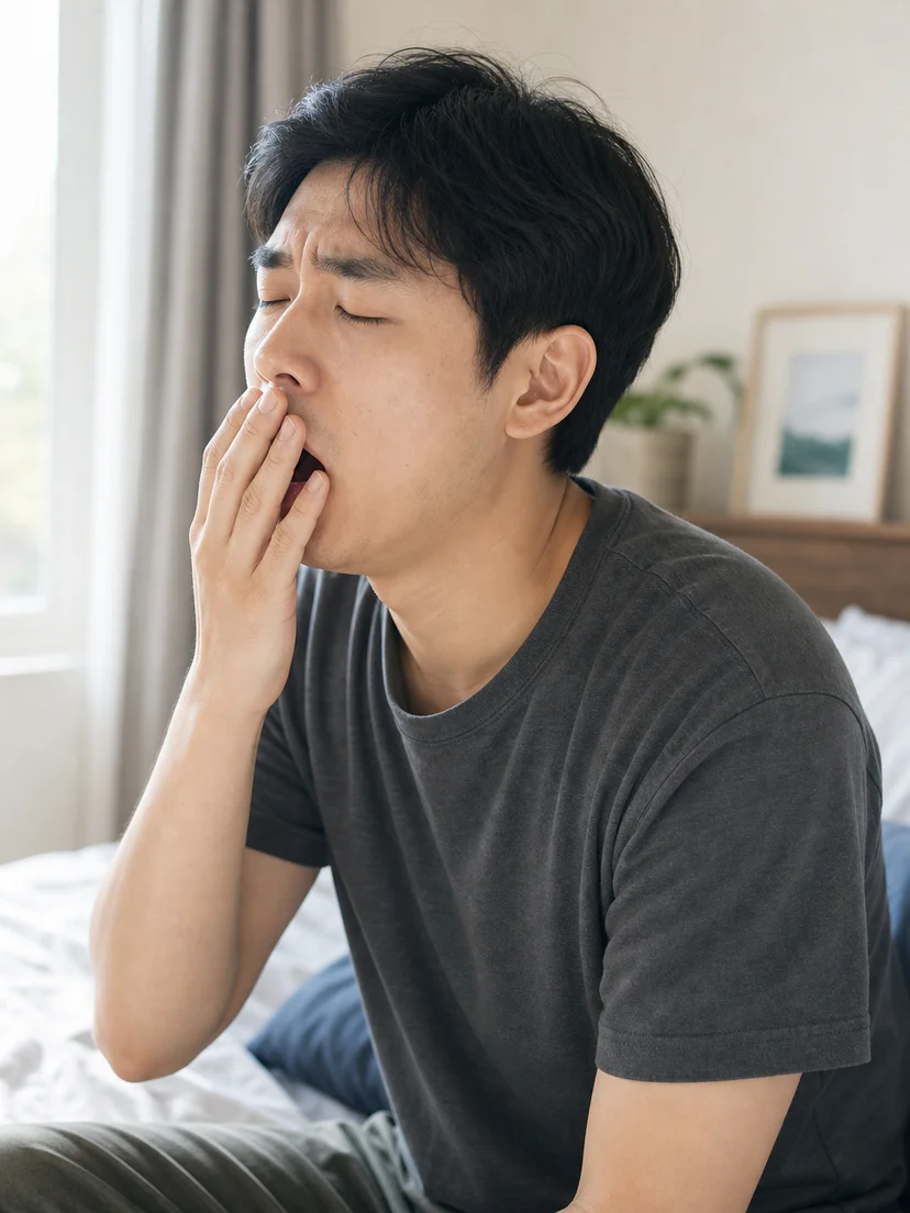 코골이와 수면 중 호흡 변화를 함께 관찰하는 환자 상황 설명