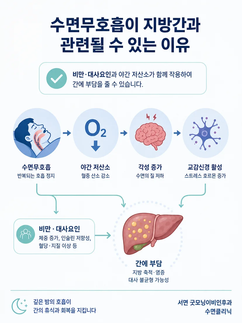 반복 저산소와 각성 및 교감신경 활성의 연결 과정을 나타낸 이미지