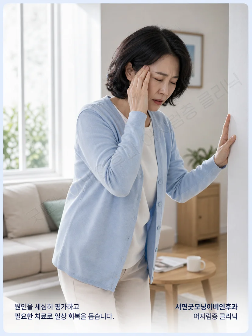 눕거나 고개를 돌릴 때 나타나는 자세성 어지럼 상황