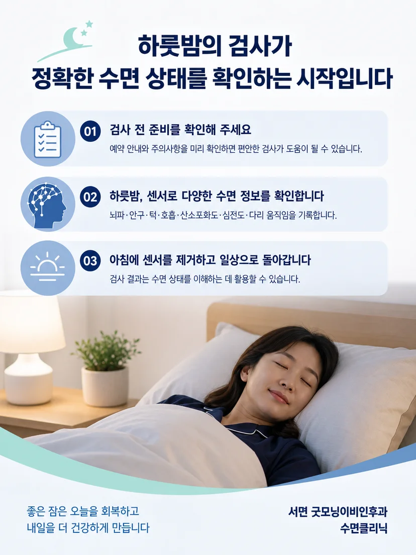 수면검사 당일 준비와 진행 순서를 정리한 실용 안내