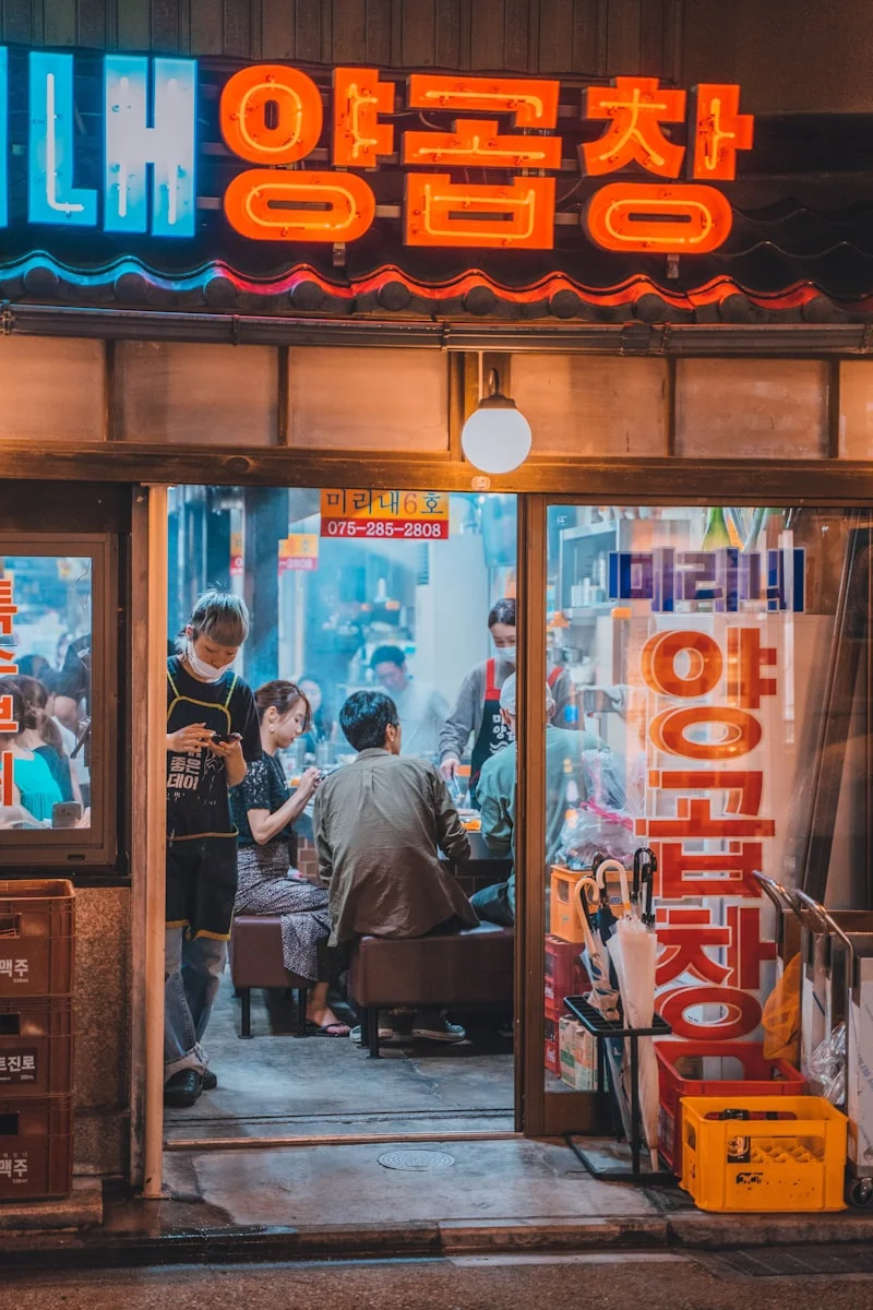 Korean restaurant dining — ordering food in Korean