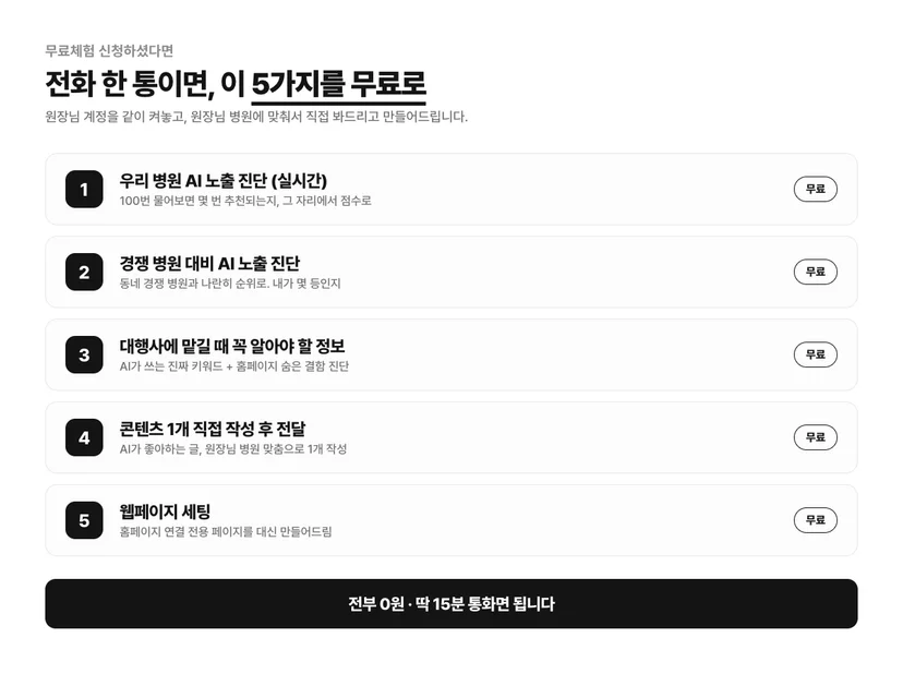 전화 한 통이면 받는 5가지 무료