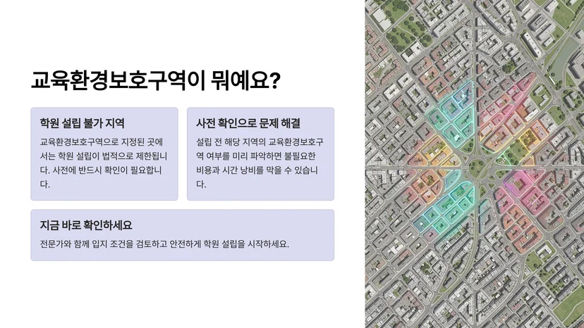 학원 설립 허가 전 교육환경보호구역 확인하기, 허가 조건부터 절차까지 교육환경보호구역이란 무엇인가
