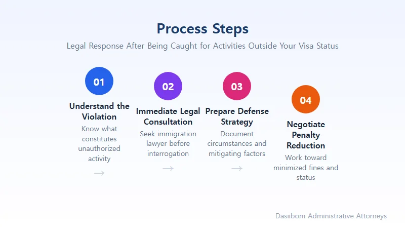 Legal Response After Being Caught for Activities Outside Your Visa Status Initial Response Procedures When Caught for Activities Outside Your Visa Status