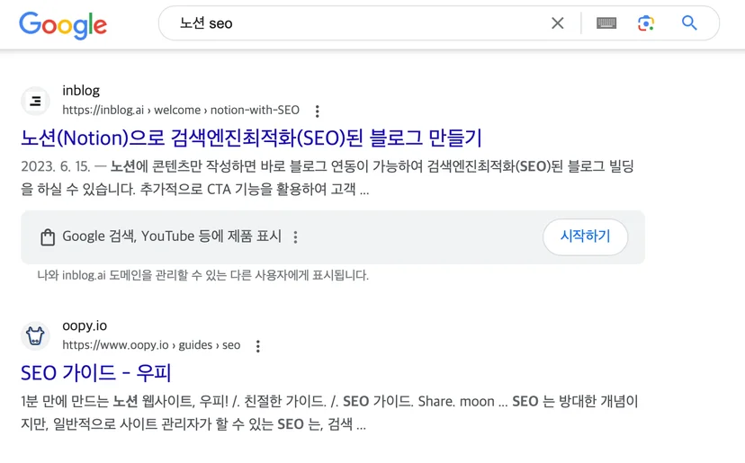 inblog SERP example