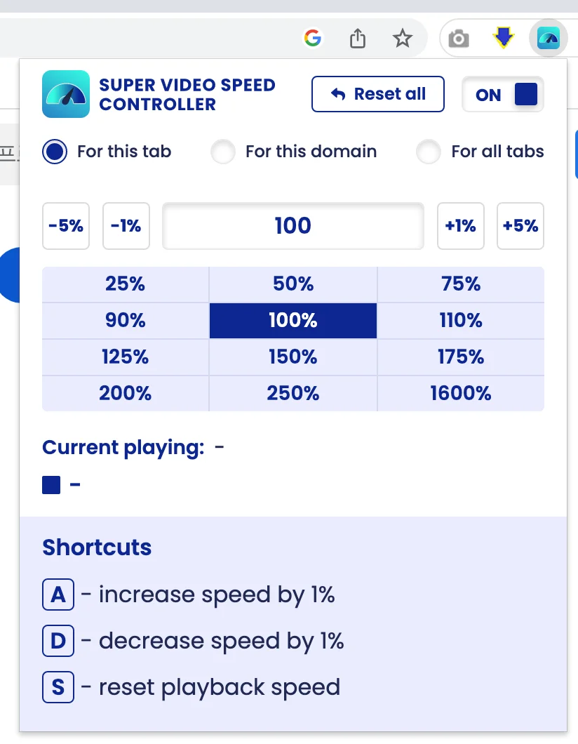 디즈니플러스 재생 속도 조절이 가능한 컨트롤러