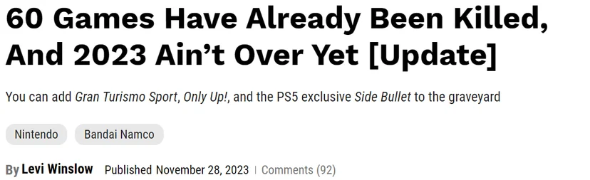 Game Development Termination