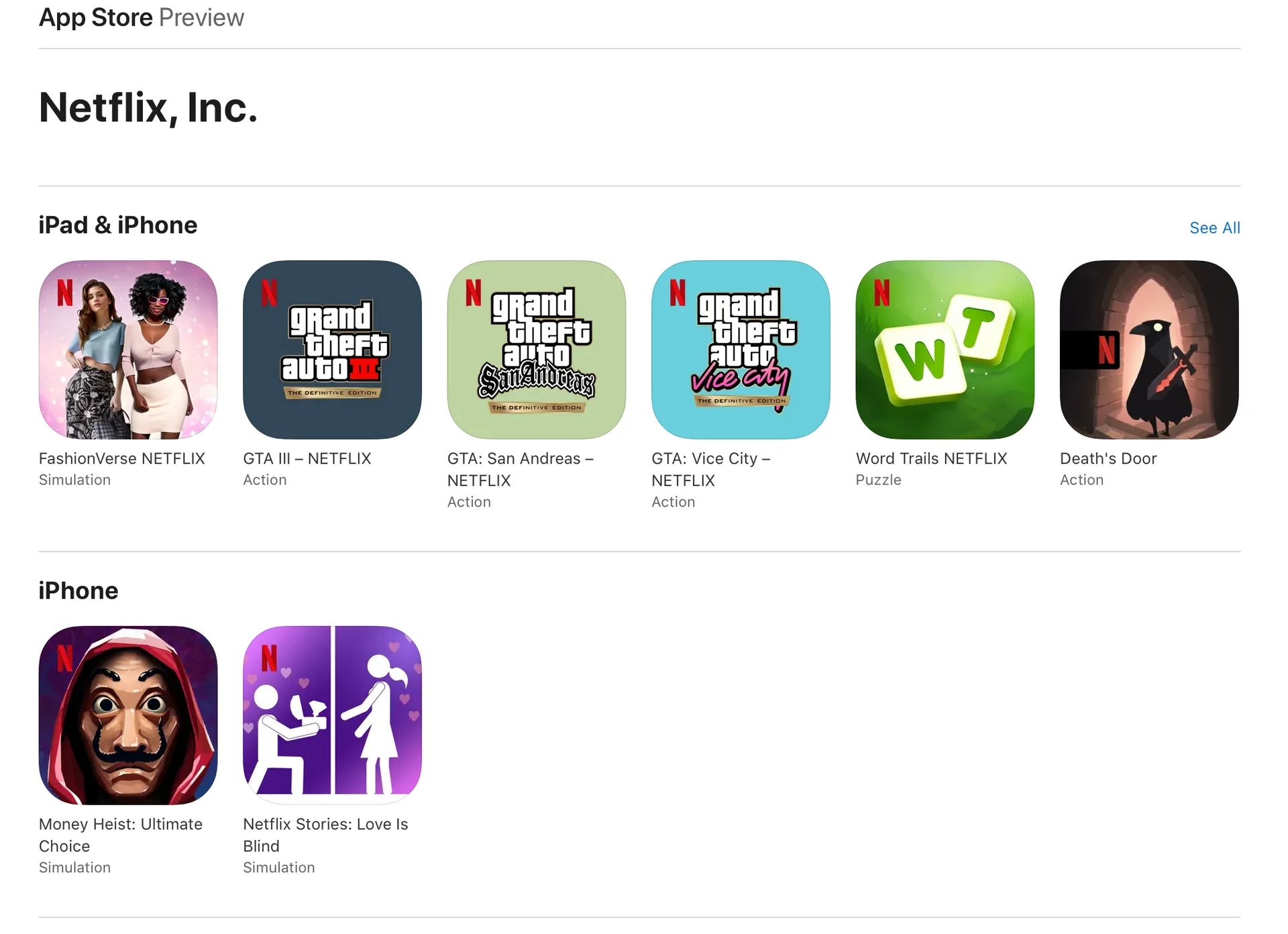 앱스토어 넷플릭스 게임 앱 목록