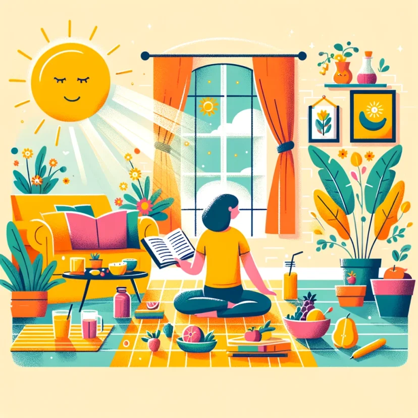 Make It Enjoyable: A joyful scene of someone engaged in a beloved morning activity​​.