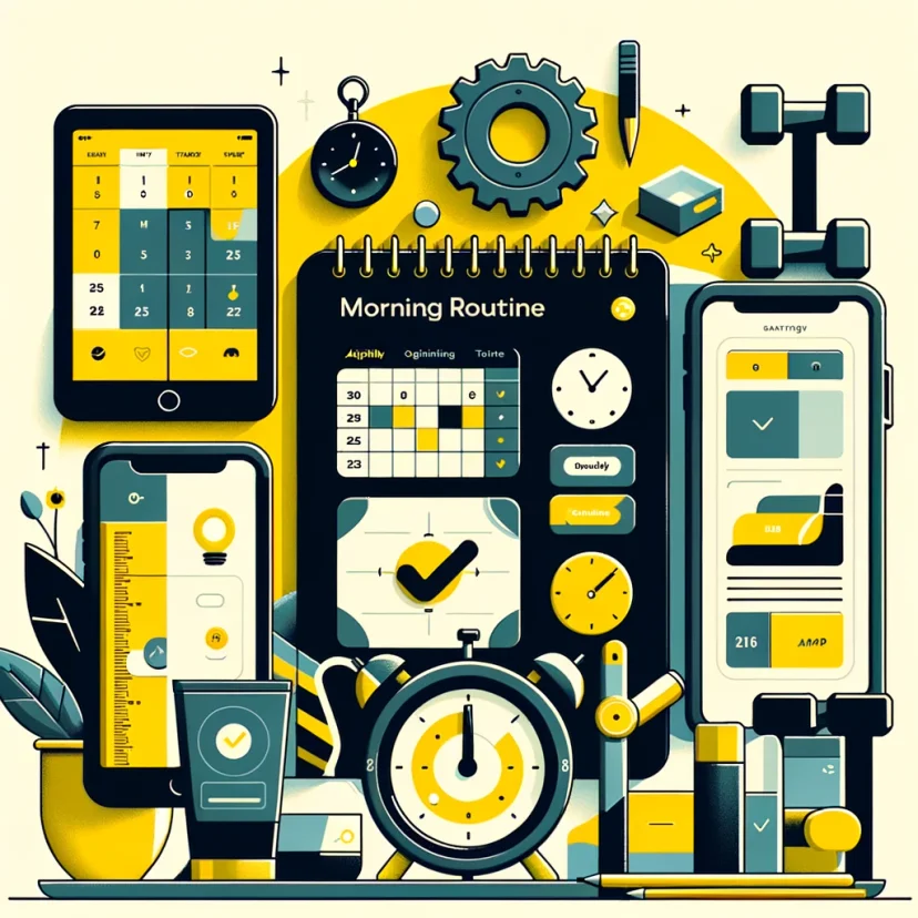 Adapt and Optimize: Visual metaphors for flexibility and adjustment in routines​​.