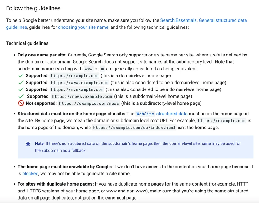domain guidelines