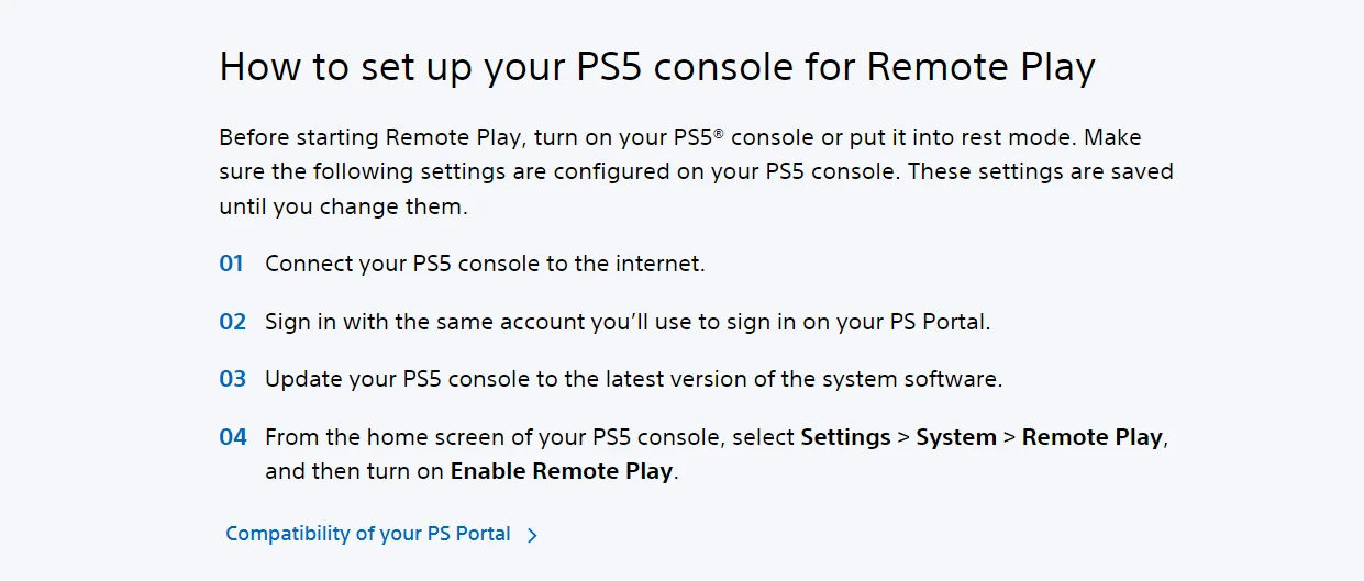 Setting Up the PlayStation Portal
