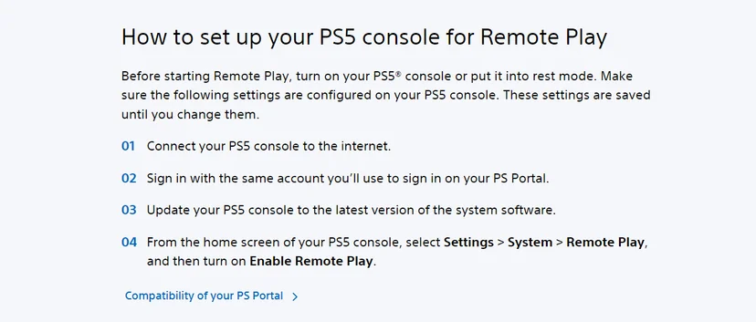 Setting Up the PlayStation Portal