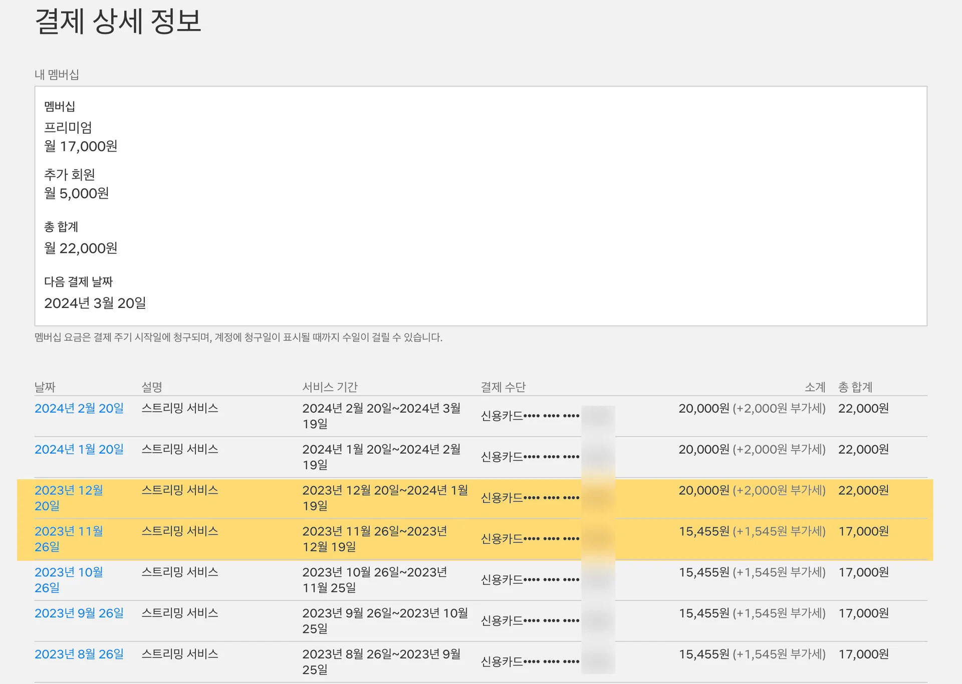 넷플릭스 추가 회원 결제일 변경 기준
