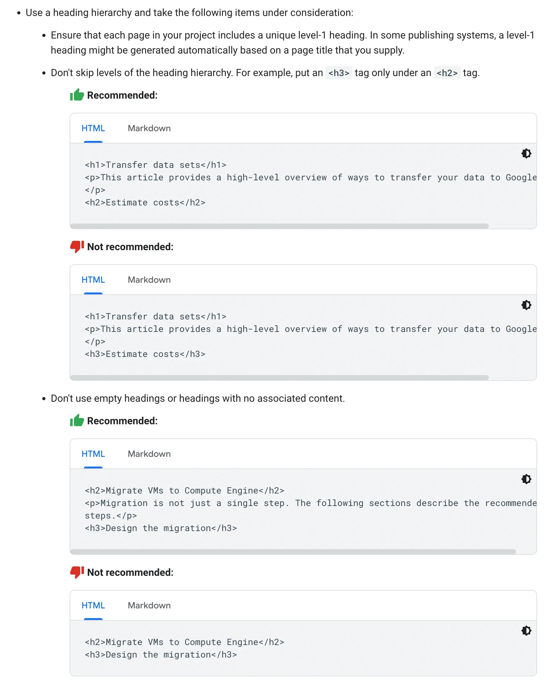 H tag best practices