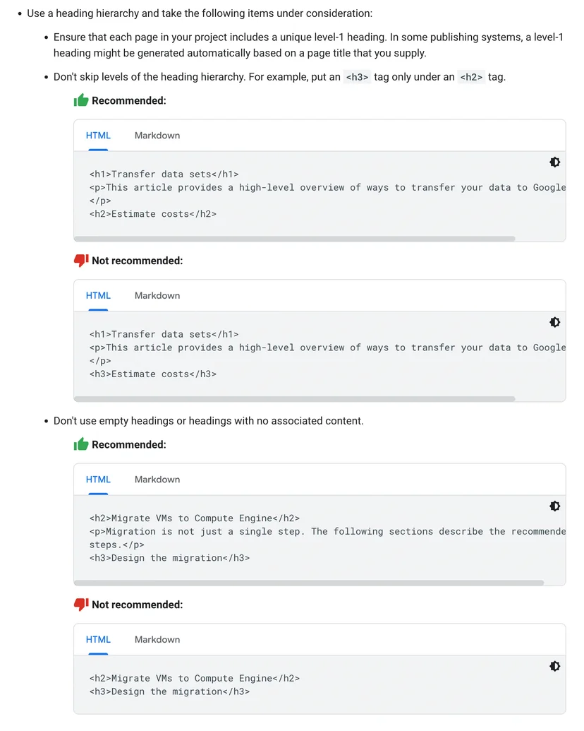 H tag best practices