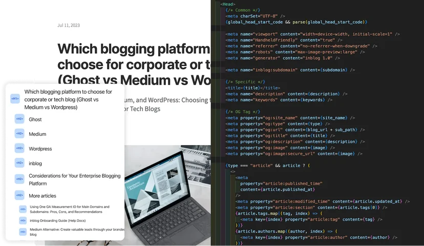 title tag and meta description in inblog