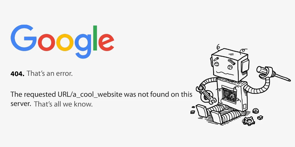 google 404 error
