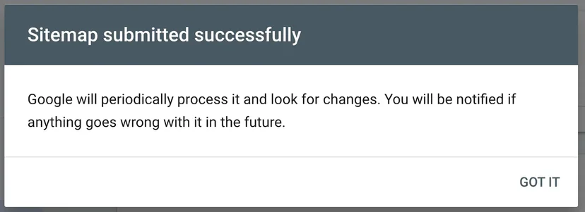 sitemap submitted