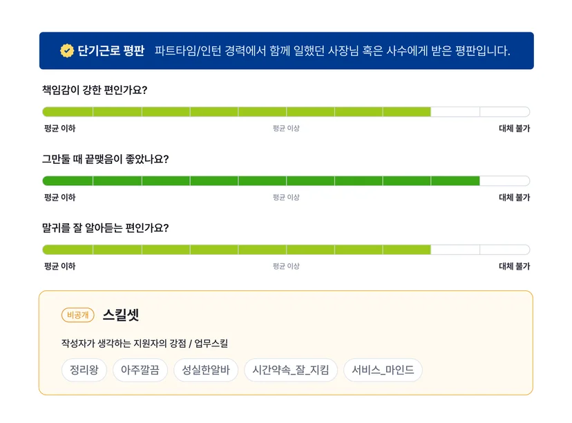 스펙터 단기근로 평판조회(레퍼런스 체크)