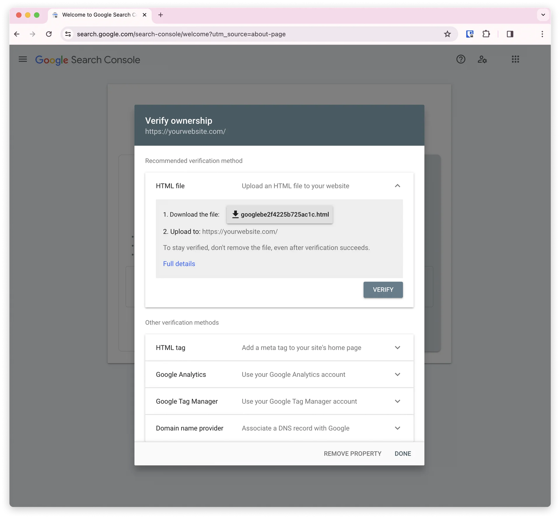 how to verify blog ownership