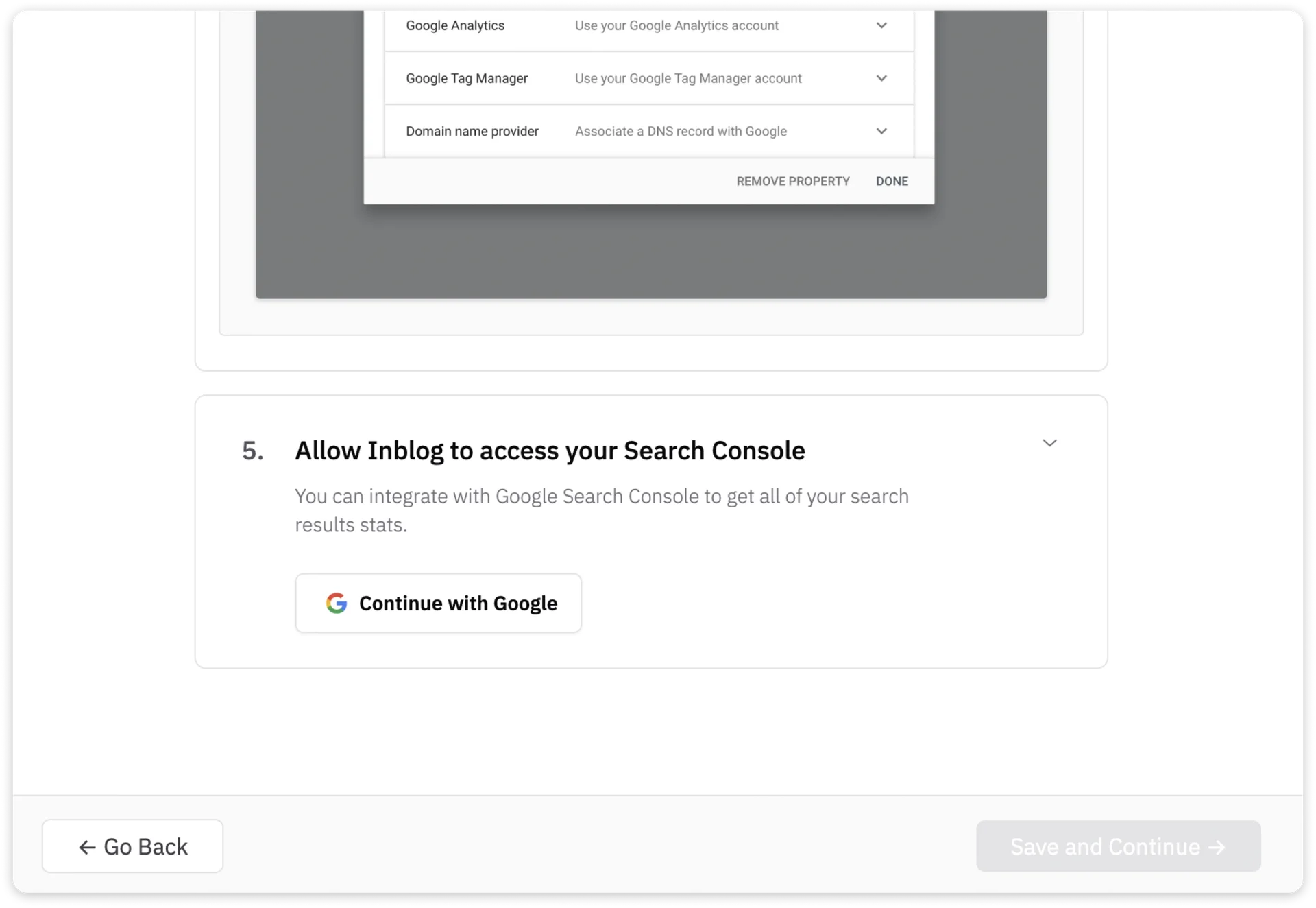 Allow Inblog to access your Search Console​
